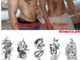 สติกเกอร์รอยสักชั่วคราว ลายงู ดอกไม้ สีดํา กันน้ํา สําหรับผู้ชายและผู้หญิง