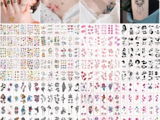 สติกเกอร์รอยสักชั่วคราวพิมพ์ลายการ์ตูนป้องกันน้ําแบบ Unisex สีดํา