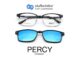 PERCY แว่นสายตาทรงเหลี่ยม 8061-C2  size 55 พร้อมคลิปออนกันแดด By ท็อปเจริญ