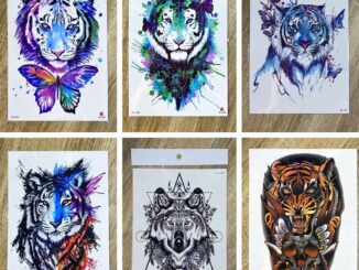 3แถม1 ลายเสือ-สิงโต สติ๊กเกอร์แทททู รอยสักชั่วคราว รอยสักชั่วคราวกันน้ำ  #แทททู #Tattoo
