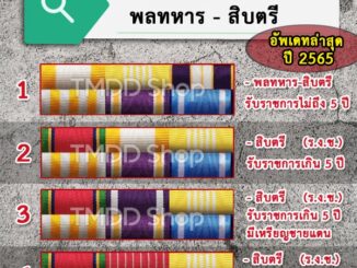 PT65  แพรแถบทหาร พลทหาร - ยศสิบตรี อัพเดทใหม่ตามระเบียบล่าสุด ปี 2565