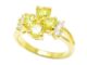 แหวนดอกไม้เพชร พลอยสีเหลือง บุษราคัม ชุบทอง 24k