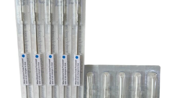 เข็มสักสำหรับทำเส้น 15RL + ปลายพลาสติก 15RT/1ชุดมีเข้ม5เมี ปลาย5ชิ้น