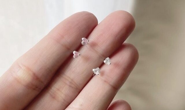 cchershop: silver925 ต่างหูเงินแท้ ต่างหูเพชรcz ทรงหัวใจ diamond heart cz