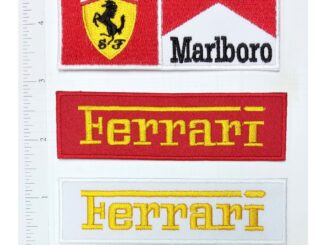 FERRARI LOGO เฟอร์รารี่ โลโก้ ตัวรีดติดเสื้อ เย็บติดเสื้อ อุปกรณ์ตกแต่งเสื