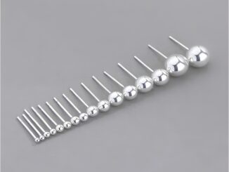 [พร้อมส่ง] ต่างหูเงินแท้925 เม็ดบอล สไตล์มินิมอล Plated Silver ball stud earring (Size 2-10 MM) SILVER THAI