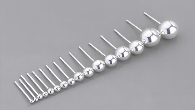 [พร้อมส่ง] ต่างหูเงินแท้925 เม็ดบอล สไตล์มินิมอล Plated Silver ball stud earring (Size 2-10 MM) SILVER THAI