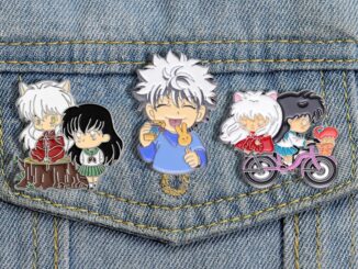 เข็มกลัดโลหะ รูปการ์ตูนอนิเมะ Inuyasha and Higurashi Kagome น่ารัก สไตล์ญี่ปุ่น อุปกรณ์เสริม สําหรับตกแต่งเสื้อผ้า