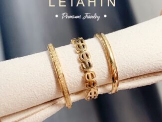 LEIAHIN แหวนสแตนเลส ห้ามลอกดำ ชุบทอง 100% 18K ปาร์ตี้ ของขวัญ เครื่องประดับแฟชั่น สำหรับผู้หญิง แหวนคู่รัก