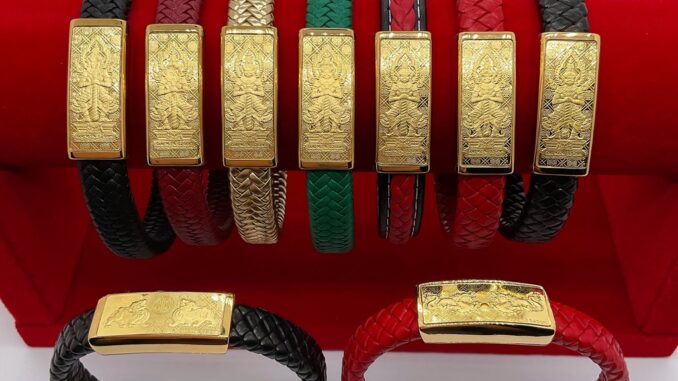 *พร้อมส่ง* ข้อมือท้าวเวสสุวรรณ ลายปี่เซียะ ลายมังกร ทองคำแท้96.5% หนัก 0.2 กรัม สายหนัง ข้อมือทองแท้ มีใบรับปรักัน