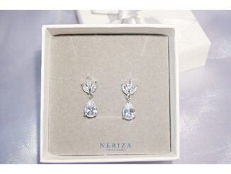Neriza Jewelry/ต่างหูระย้าเพชรสังเคราะห์ ประกายเทียบเท่าเพชรแท้ NE049