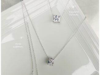 ✨iam silver925 สร้อยคอเงินแท้(จี้คล้องสร้อย)รูปสี่เหลี่ยมsquare /รูปไข่oval เพชรczเกรดพรีเมี่ยม