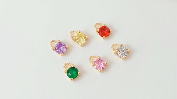 จี้ทองแดง 14K ประดับเพทาย หลากสี ขนาดเล็ก สําหรับทําเครื่องประดับ สร้อยข้อมือ ต่างหู DIY