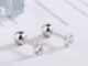 138-littlegirl gifts- Diamond earrings bone screw  (ราคาต่อชิ้น)