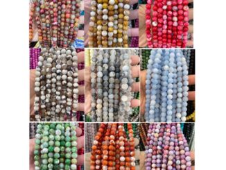 ลูกปัดหินธรรมชาติ 8 มม. สําหรับทําเครื่องประดับสร้อยข้อมือ