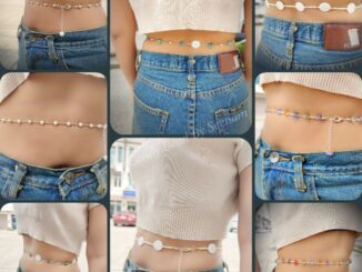 สร้อยคล้องเอว   มุกน้ำจืด  เปลือกหอย  หินควอตซ์รวมสี