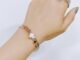 สร้อยข้อมือ เหล็กไทเทเนียม 18K สีโรสโกลด์ แฟชั่นสําหรับผู้หญิง