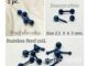 (1 คู่)จิวหู สีน้ำเงิน ดัมเบลกลม Stainless บอล 2.5 - 5 mm. ก้านหนา 1.2 mm. จิวดัมเบล จิวขยายหู จิวเพชร จิวดัมเบลกลม