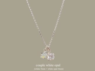 SissyJewelry // สร้อยคอเงินแท้ รุ่น couple mini chain(พลอยกลมขาว 5mm + กลม4mm) )  Free gift box