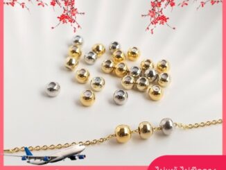 เครื่องประดับ DIY ลูกปัดริบบิ้นซิลิโคนสีทอง 18K สําหรับทําเครื่องประดับ [ลูกปัดแยก/แยกชิ้น]【ลูกปัด/เม็ดกลม】