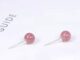ต่างหูหินคริสตัลธรรมชาติหินสตอเบอรี่​ควอตซ์​(Strewberry Quartz) ต่างหูเงินแท้ 92.5%