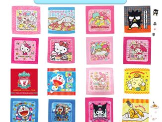 ผ้าเช็ดหน้า ขนาด 12x12 นิ้ว ลายการ์ตูนลิขสิทธิ์แท้ % ผ้าขนหนูเช็ดหน้า!! Kitty MyMelody Cinnamonroll BadBatz Doraemon