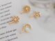 จี้รูปดาวห้าแฉก ดวงจันทร์ ใบโคลเวอร์สี่แฉก ขนาดเล็ก ชุบทอง 14K ฝังเพทาย DIY