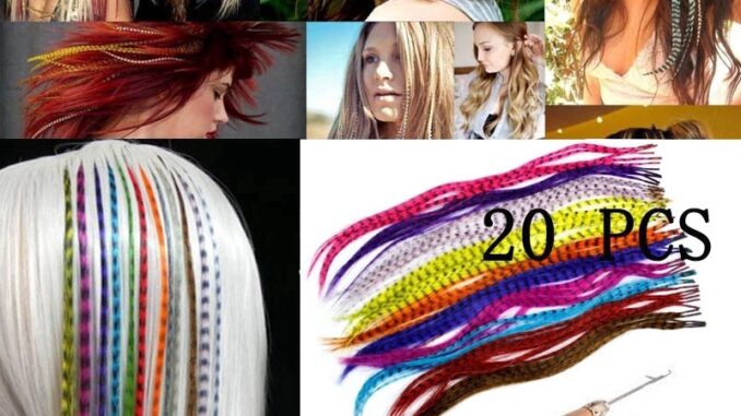 20 ชิ้น / ล็อต ตรง หลากสี ขนสังเคราะห์ สําหรับต่อผม ปาร์ตี้ เครื่องประดับผม