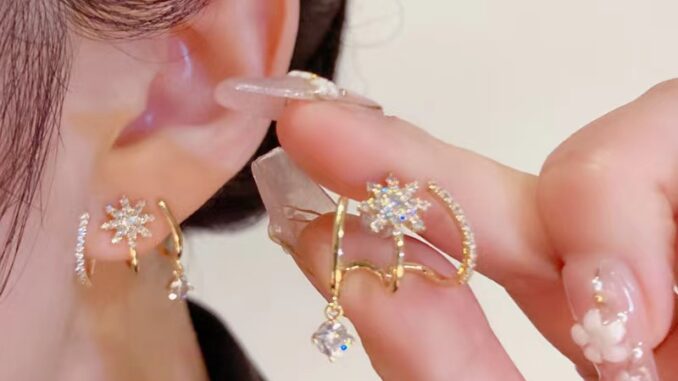 [YY] ต่างหูเข็มเงิน S925 ฝังเพทาย รูปดาวแปดแฉก เครื่องประดับแฟชั่น สไตล์เกาหลี ญี่ปุ่น