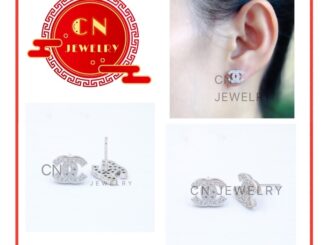 ต่างหูCNเพชรเงิน 10mm  รุ่นC4 1คู่ CN Jewelry earing ตุ้มหู ต่างหูแฟชั่น ต่างหูแบรนด์เนม ต่างหูทอง