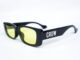 Crowcinz Rectangle Sun Glasses / Black-Yellow แว่นตากันแดด