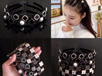 Four leaf clover สไตล์เกาหลี กิ๊บหนีบผม กิ๊บติดผม กิ๊ฟหนีบผม หนีบผม ที่คาดผม คาดผม Hairband Bangs Hairstyle Multi-layer Hollow Woven Headband with Tooth Design Alligator Clip