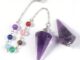 【Peacellow】 Flower of Life Dowsing Pendulum for Divination Cone Natural Crystal Pendant 【TH】