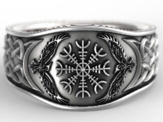 แหวนชุบเงิน ลายกราฟฟิติเข็มทิศ Viking Celtic สไตล์วินเทจ สําหรับผู้ชาย