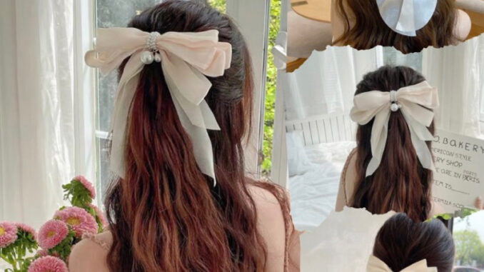 ร้าน พร้อมส่ง กิ๊บโบว์ผ้าซาติน น่ารัก สไตล์เกาหลี