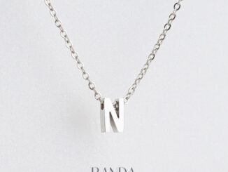Randa สร้อยคอตัวอักษร สีเงิน ตัวพิมพ์ใหญ่ N-Z สแตนเลส เลือกความยาว DIY มินิมอล ไม่ลอกไม่ดำ ลงทะเล โดนน้ำหอมได้