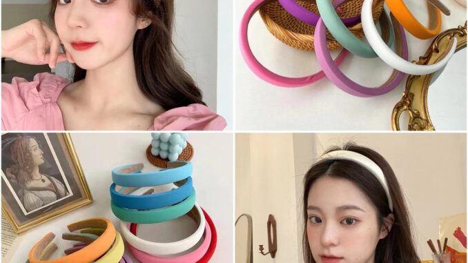 ที่คาดผม คาดผม งานวินเทจเสริมโฟมหนาไม่มาก คาดผมเกาหลีสีสันสดใส คาดผมเกาหลี