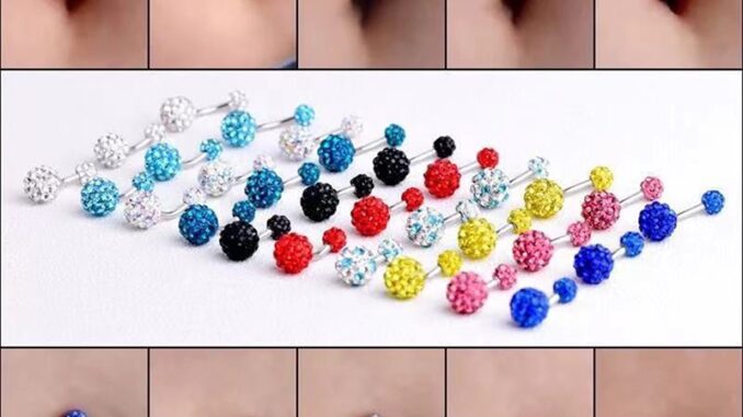 [highbuying] ใหม่ พร้อมส่ง จิวสะดือหน้าท้อง สเตนเลส ประดับเพทาย คริสตัลบอล น่ารัก 1 ชิ้น