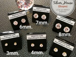 ต่างหูเพชรกลมเล่นแสงสำหรับคนแพ้ง่าย sensitive earrings เพชรcz ฝังหนามเตย มีทั้งตัวเรือนสีเงินและตัวเรือนสีทอง