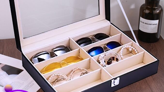 พร้อมส่ง กล่อง กล่องใส่แว่นตา 8 ช่อง PU กล่องเก็บแว่นตา ที่ใส่แว่นตา