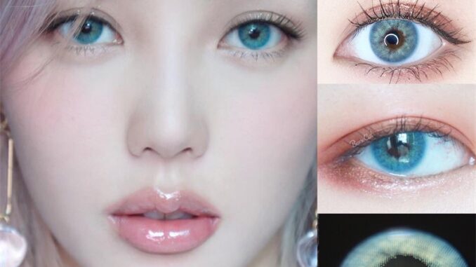 Aurora blue crazy คอนแทคเลนส์ บิ๊กบิวตี้ ขนาดเล็ก สีฟ้า สําหรับดวงตา สายตาสั้น ธรรมชาติ