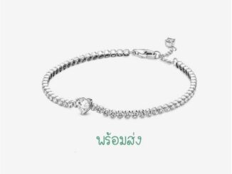 Pandora silver bracelet ข้อมือเพชรหัวใจ