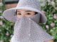 หมวกปีกกว้าง พร้อมหน้ากาก ลายดอกไม้ ป้องกันรังสียูวี กันลม สำหรับทํางานกลางแจ้ง