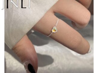 Jinli แหวนแฟชั่น โลหะผสม รูปหัวใจ ยืดหยุ่น เรียบง่าย สําหรับผู้หญิง