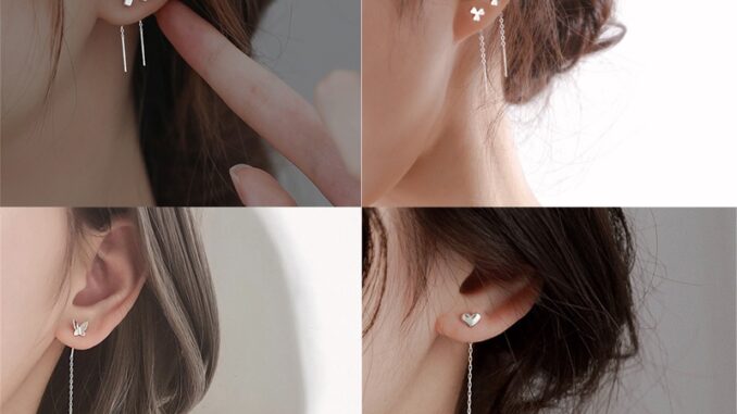 We Flower ต่างหูเงิน 925 จี้รูปผีเสื้อ หัวใจ ประดับพู่ยาว เครื่องประดับแฟชั่น สําหรับผู้หญิง