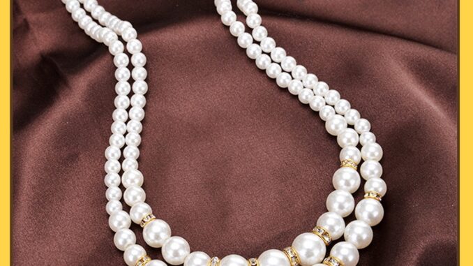 【Athena】เครื่องประดับแฟชั่นสตรีสร้อยคอไข่มุกลูกปัด rhinestone