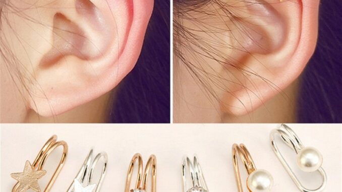 1 ชิ้น(1pcs) คลิปหู Ear Clip Cuff Pearl Star No Piercing Earring Women DDE51 1 ชิ้น(1pcs) คลิปหู Ear Clip Cuff Pearl Star No Piercing Earring Women DDE51