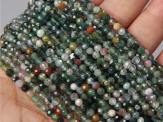 ลูกปัดหินโมราอินเดีย สีเขียวธรรมชาติ 15 นิ้ว 2 3 4 มม. สําหรับผู้หญิง และผู้ชาย