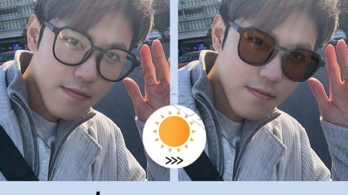 แว่นสา ยตาสั้นเลนส์ออโต้ กรองแสงauto ออกแดดเปลี่ยนสี แว่นกรองแสงเลนส์ออโต้ ผญ  สีฟ้า แท้ Super Auto Blue Lens กันUV99%