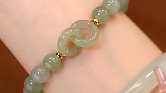Hoe> กําไลข้อมือ ประดับลูกปัดหยก แฟชั่นสําหรับผู้หญิง
